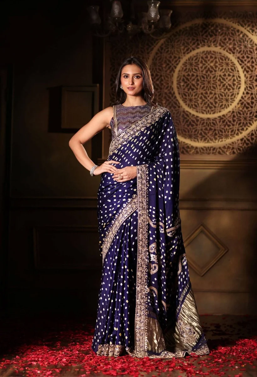 Traditional Bandhani Printed Saree