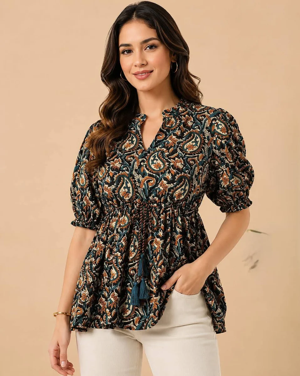Floral Printed Office Wear Top