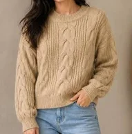 Women's Cable Knit Woolen Sweater
