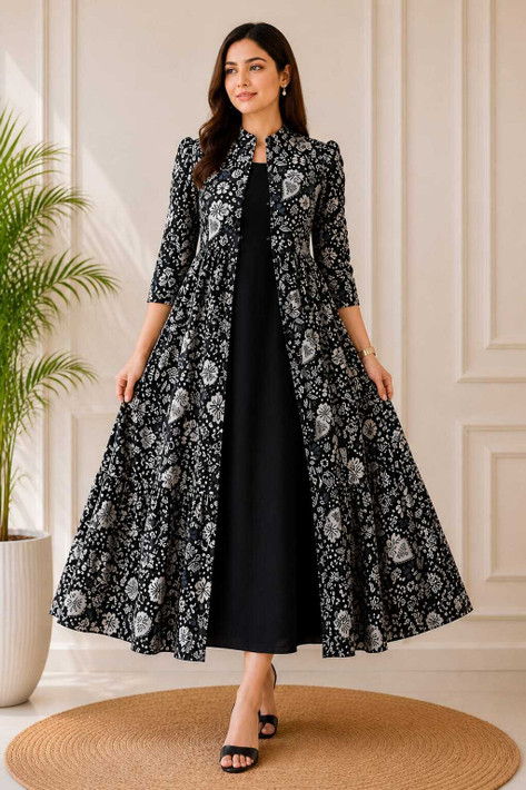Floral Printed Georgette Maxi Dress
