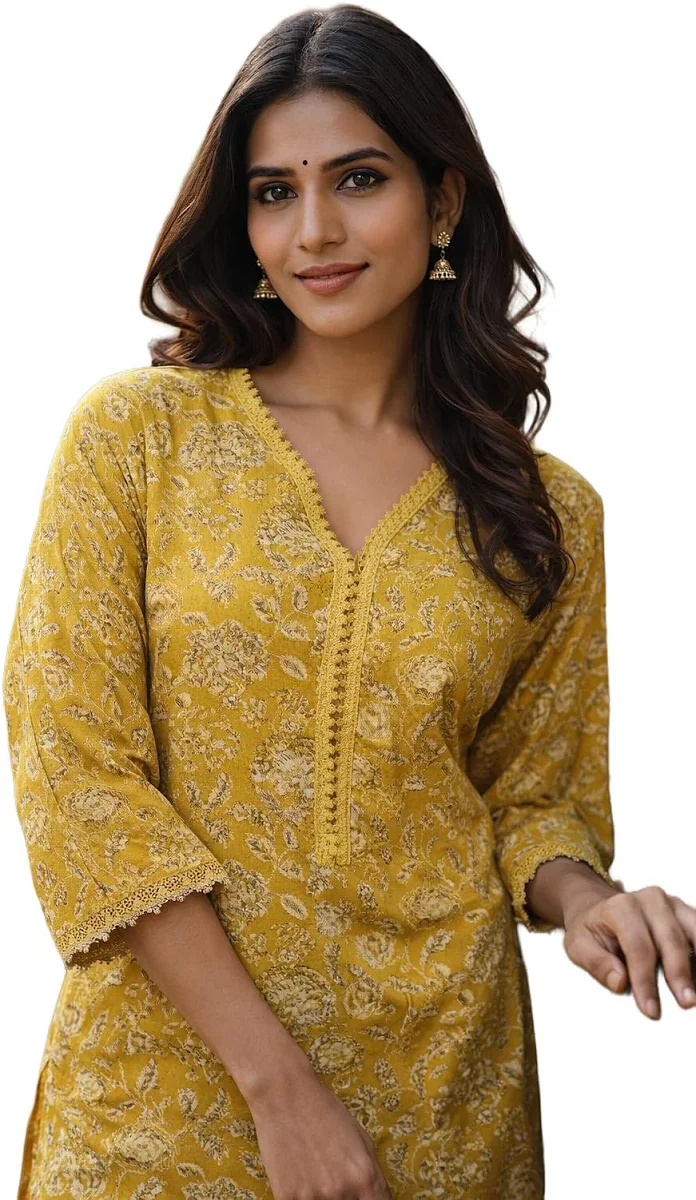 Floral Printed Cotton Kurti