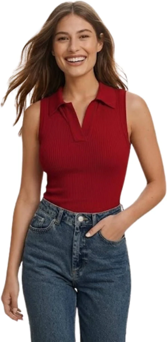 Solid Sleeveless Casual Top