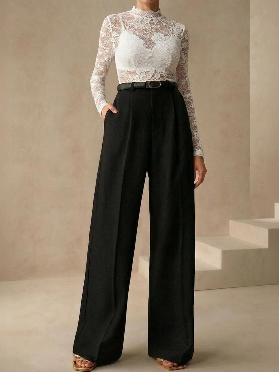 High Waist Wide Leg Formal Pants