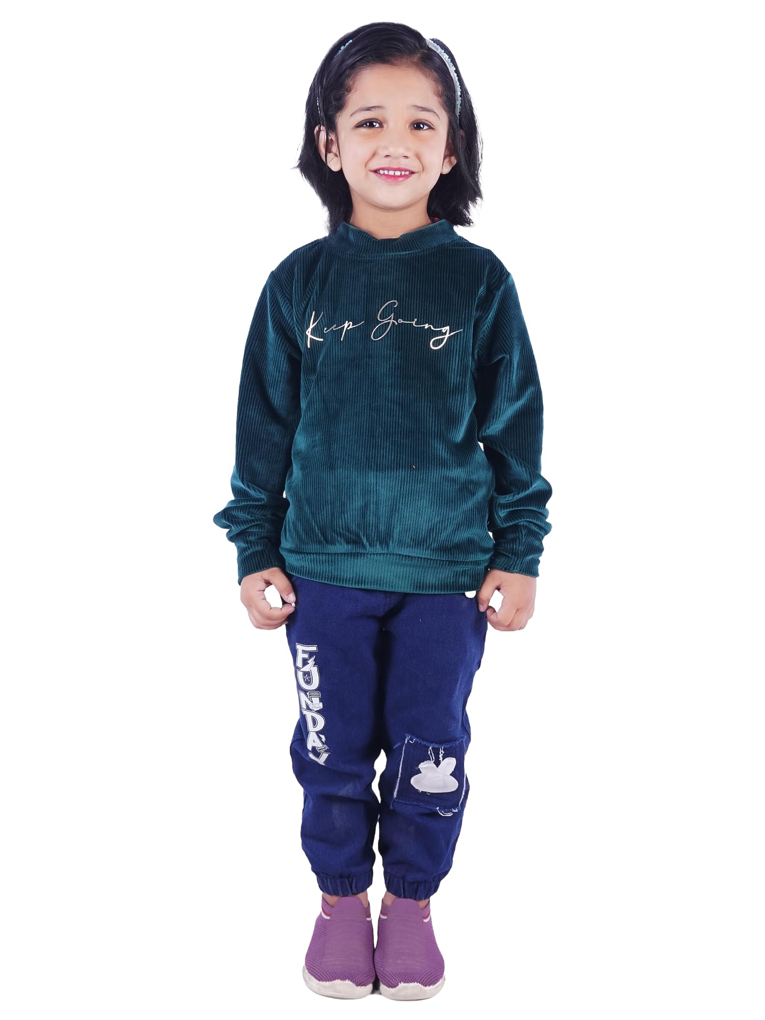 Girls Warm Velvet Full Sleeve Top