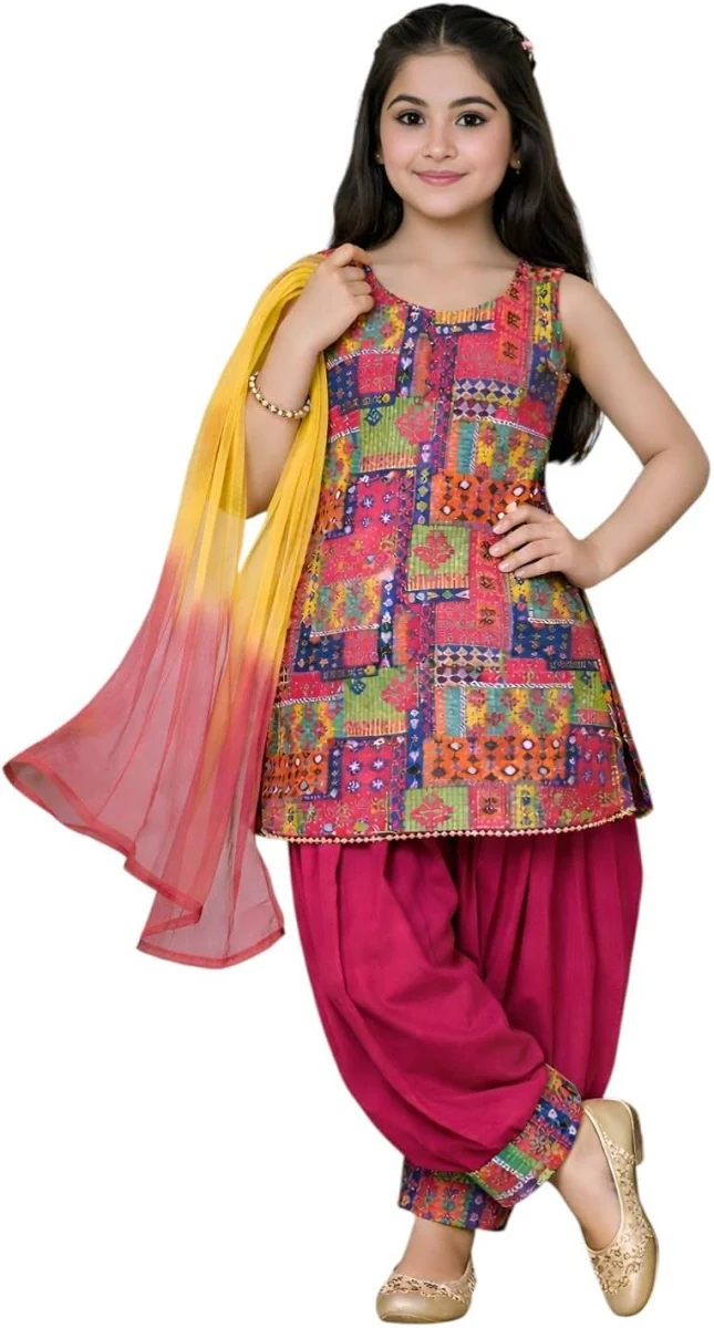 Printed Ethnic Salwar Suit for Girls